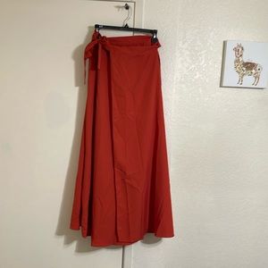 Burnt orange wrap around skirt